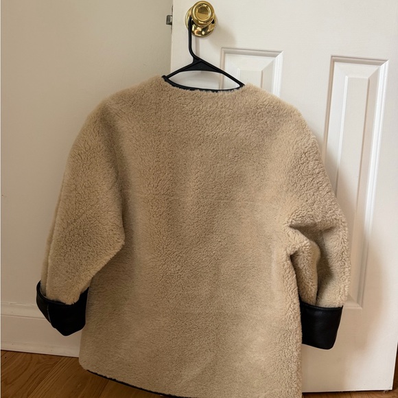 Mango Faux Fur Toggle Coat With Appliqués XS - Picture 5 of 5